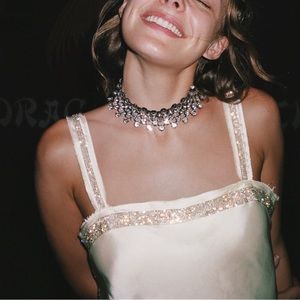 BNWT Zara Stain Effect Jewel Dress XS